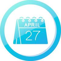 27th of April Solid Blue Gradient Icon vector