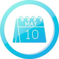 10 de mayo sólido azul degradado icono vector