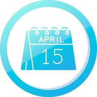 15th of April Solid Blue Gradient Icon vector