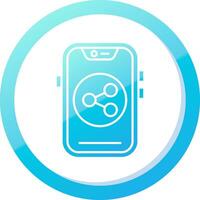 compartir sólido azul degradado icono vector