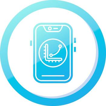 Graph Solid Blue Gradient Icon vector