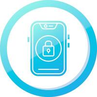 Lock Solid Blue Gradient Icon vector