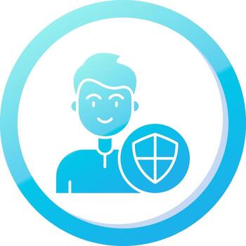 proteger sólido azul degradado icono vector