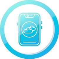 Cloud Solid Blue Gradient Icon vector