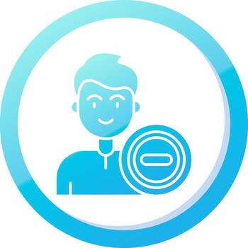 detener sólido azul degradado icono vector