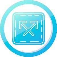Intersect Solid Blue Gradient Icon vector