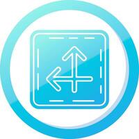 Intersect Solid Blue Gradient Icon vector
