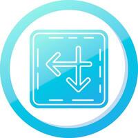Intersect Solid Blue Gradient Icon vector
