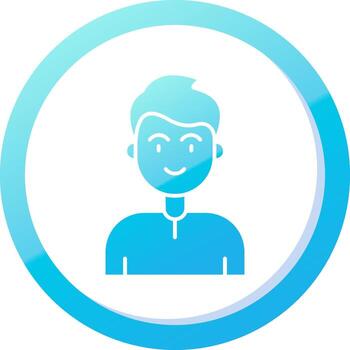 User Solid Blue Gradient Icon vector