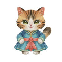 ai généré mignonne chat portant costume png