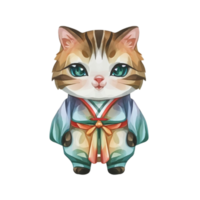 ai généré mignonne chat portant costume png