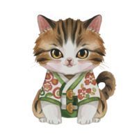 ai généré mignonne chat portant costume png