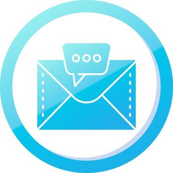 charla sólido azul degradado icono vector