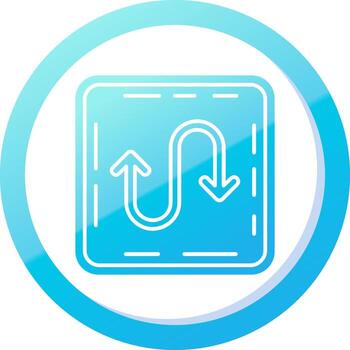 Zigzag Solid Blue Gradient Icon vector