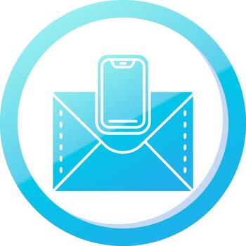 móvil sólido azul degradado icono vector