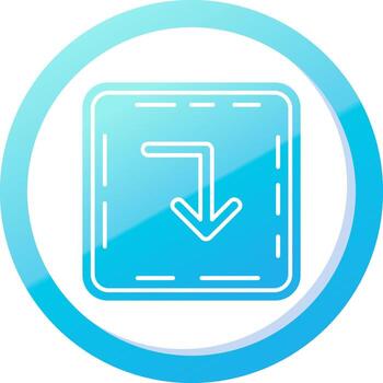 Turn down Solid Blue Gradient Icon vector