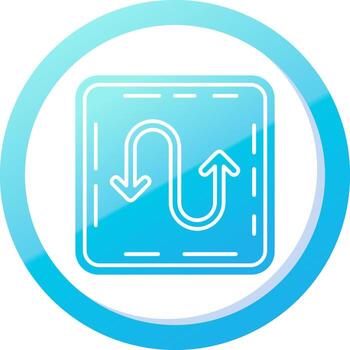 zigzag sólido azul degradado icono vector