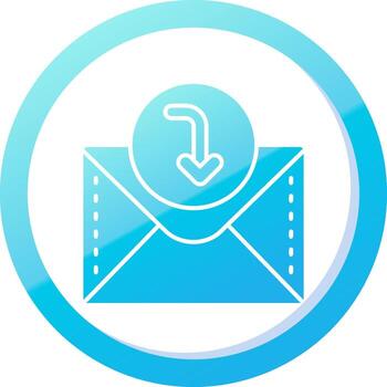 abajo flecha sólido azul degradado icono vector