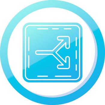 Split Solid Blue Gradient Icon vector
