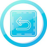 U turn Solid Blue Gradient Icon vector