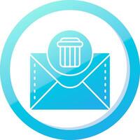 Dustbin Solid Blue Gradient Icon vector