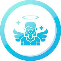 ángel sólido azul degradado icono vector