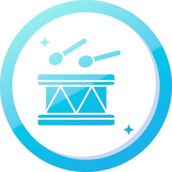 Drum Solid Blue Gradient Icon vector