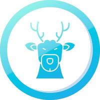 Deer Solid Blue Gradient Icon vector