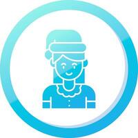Girl Solid Blue Gradient Icon vector
