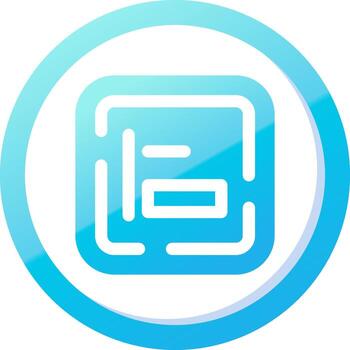 Left alignment Solid Blue Gradient Icon vector