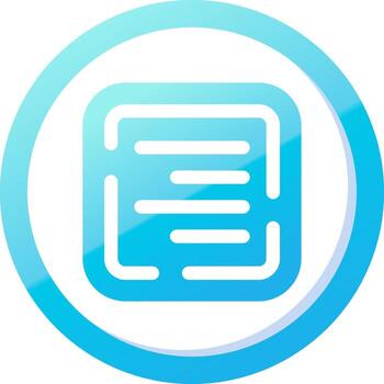 Right align Solid Blue Gradient Icon vector