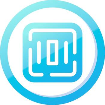 Center alignment Solid Blue Gradient Icon vector