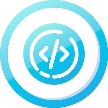 Code Solid Blue Gradient Icon vector