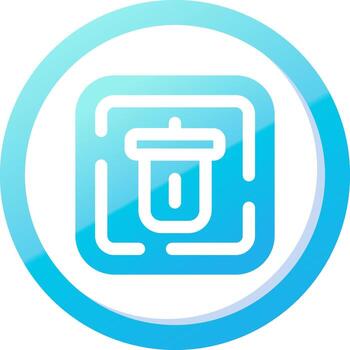 Eliminar sólido azul degradado icono vector