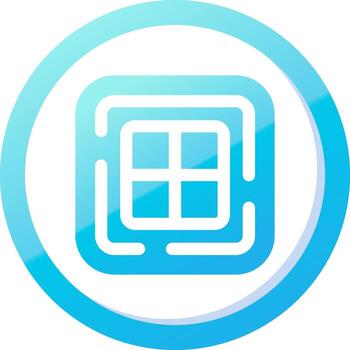 Grids Solid Blue Gradient Icon vector