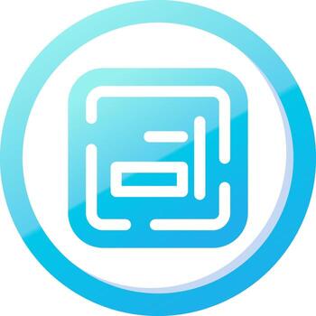 Right alignment Solid Blue Gradient Icon vector