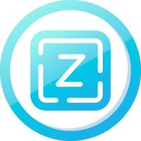 Letter z Solid Blue Gradient Icon vector