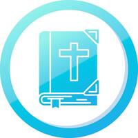 Biblia sólido azul degradado icono vector
