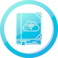 nube biblioteca sólido azul degradado icono vector