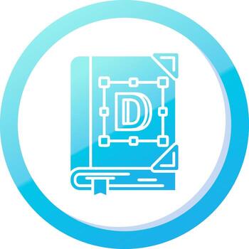 fuente sólido azul degradado icono vector