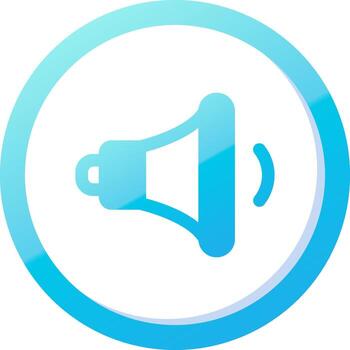 Volume down Solid Blue Gradient Icon vector