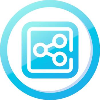 Share Solid Blue Gradient Icon vector