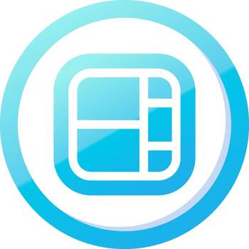 Layout Solid Blue Gradient Icon vector
