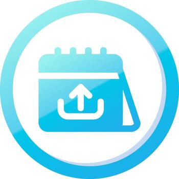 Upload Solid Blue Gradient Icon vector