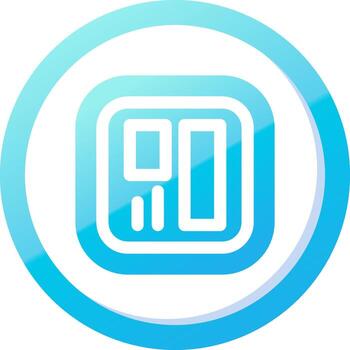 Layout Solid Blue Gradient Icon vector