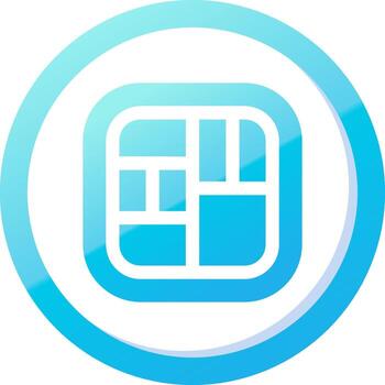 diseño sólido azul degradado icono vector