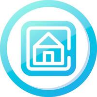 hogar sólido azul degradado icono vector