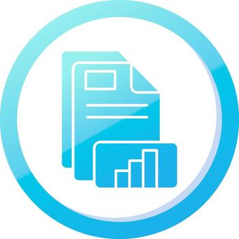 gráfico sólido azul degradado icono vector