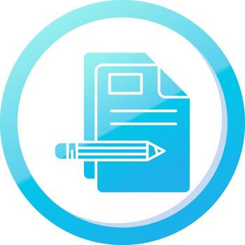 Edit Solid Blue Gradient Icon vector