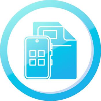 aplicación sólido azul degradado icono vector